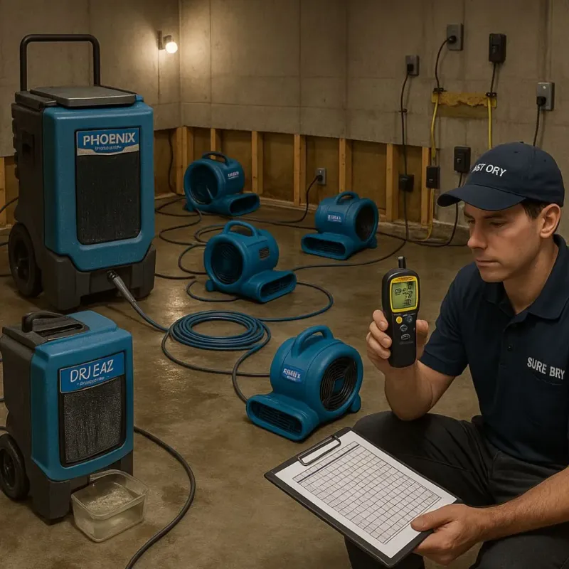 Structural Drying and Dehumidification process in North Vacherie, LA